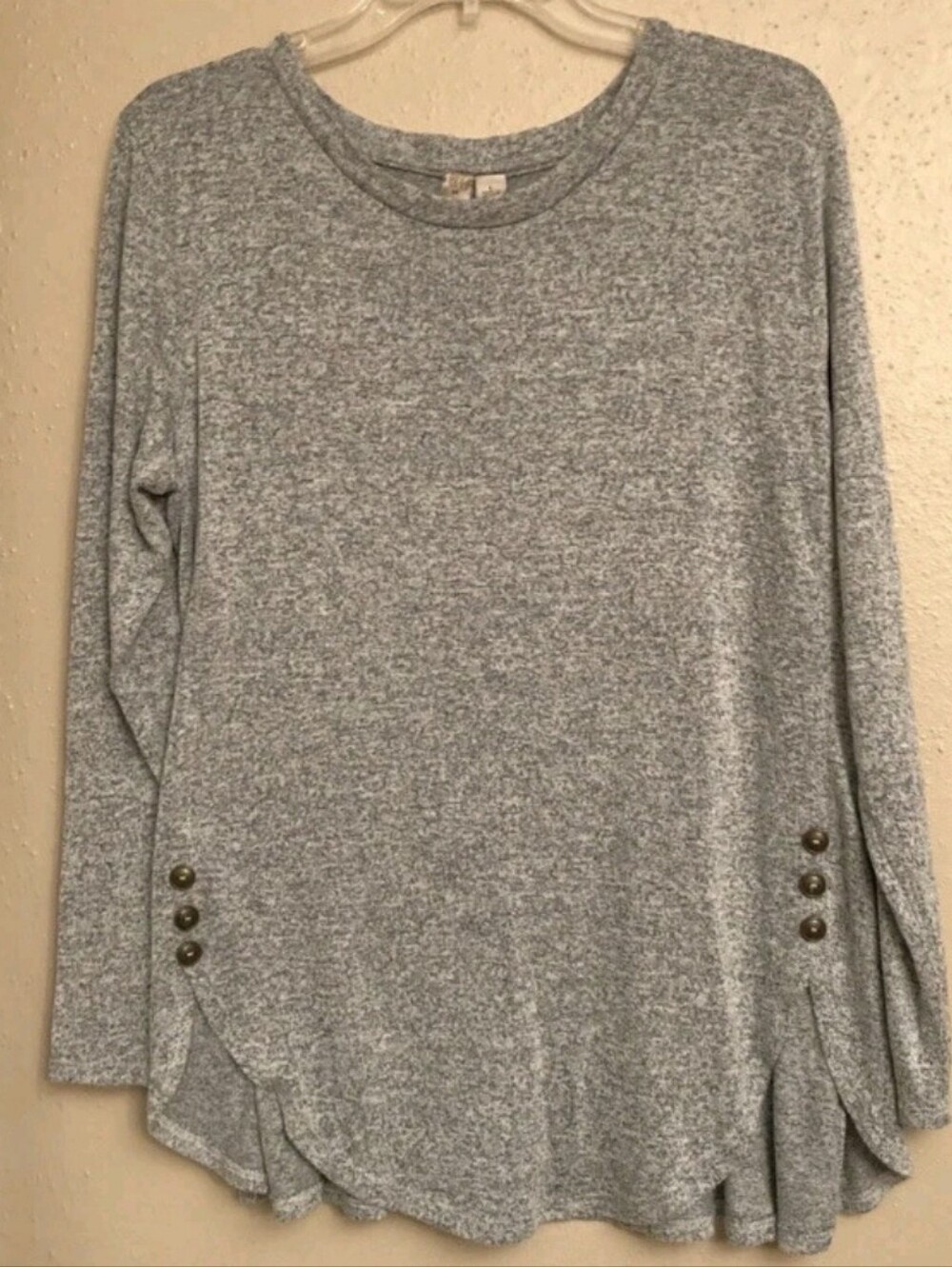 Misia Blue Long Sleeve Top with Button Details